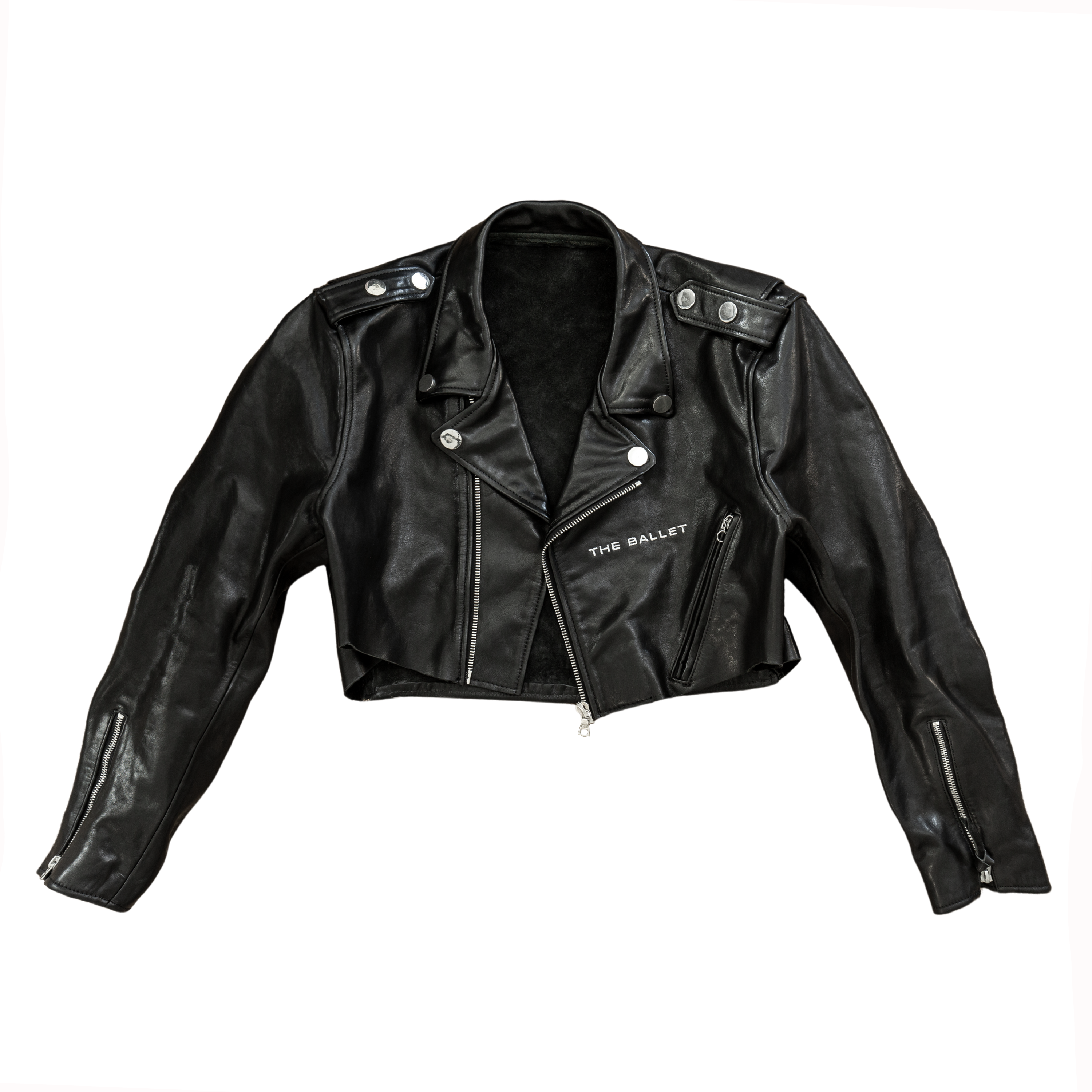 美品　L'ART SPORT PLUS BLACK JACKET Art Class Girl's Black Quilted Faux Leather Full Zip Moto